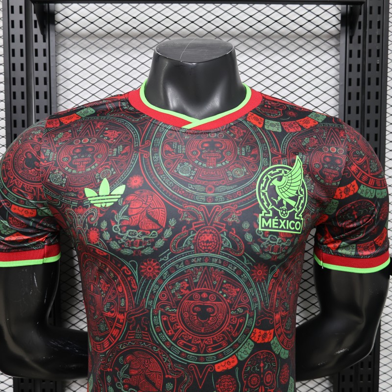 Player Version 2026 Mexico  Black with Aztec Calendar & Day of the Dead Special Edition Jersey