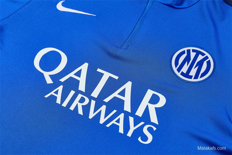 2026 Inter Milan Royal Blue Half  Zipper Jacket Tracksuit + Long Pants (Nike)