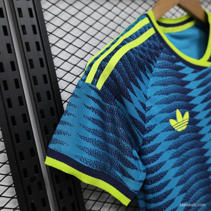 Player Version 2026 Womens Colombia Away Blue with Wave Diamond Pattern Jersey