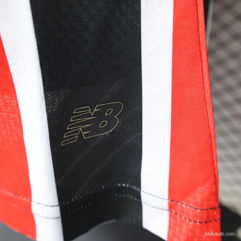 Player Version 26/27 São Paulo FC Away Red & Black Stripe  With White Collar Jersey