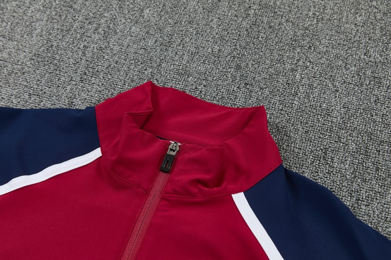 2026 England Red & Navy Blue Full Zipper Jacket Tracksuit + Long Pants