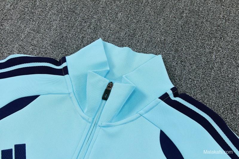 2026 Argentina Sky Blue & Navy Blue Full Zipper Jacket Tracksuit + Long Pants (Home)