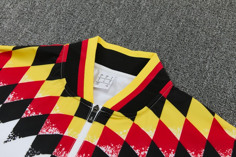 2026 Germany  White  Full Zipper Jacket Tracksuit + Black Long Pants