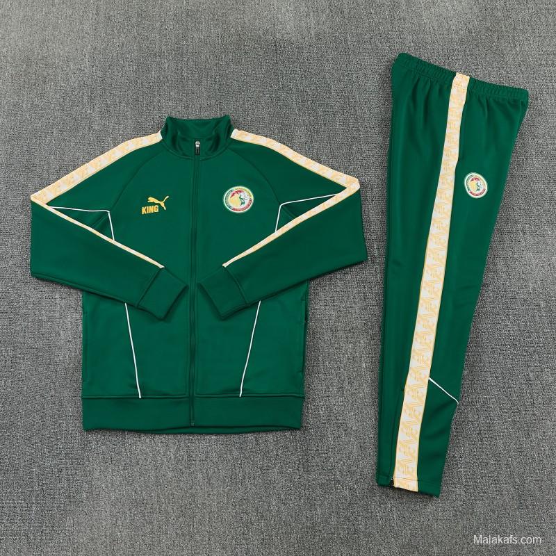 26/27 Senegal Green Full Zipper Jacket Tracksuit + Long Pants