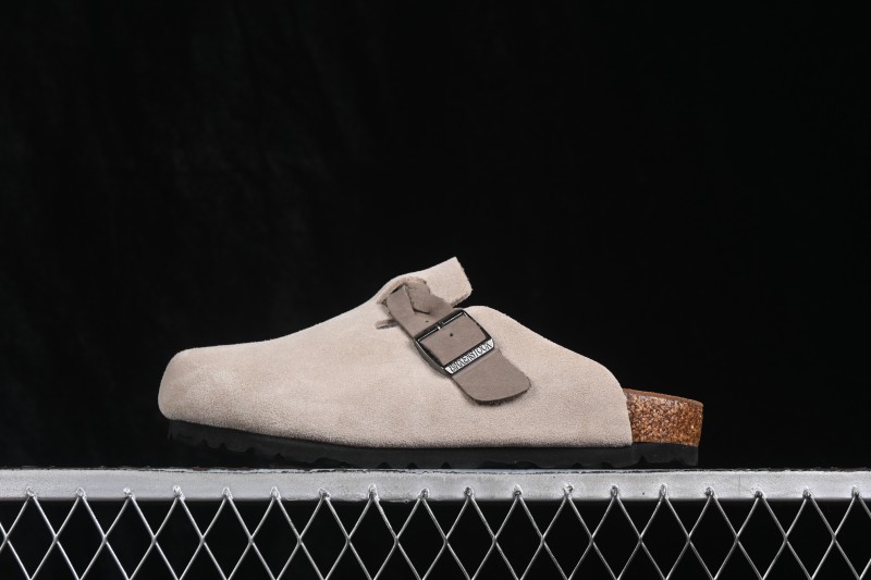 Birkenstock Sandals Series 0560771 Grey Knit with Soft Leather and Lambswool Lining