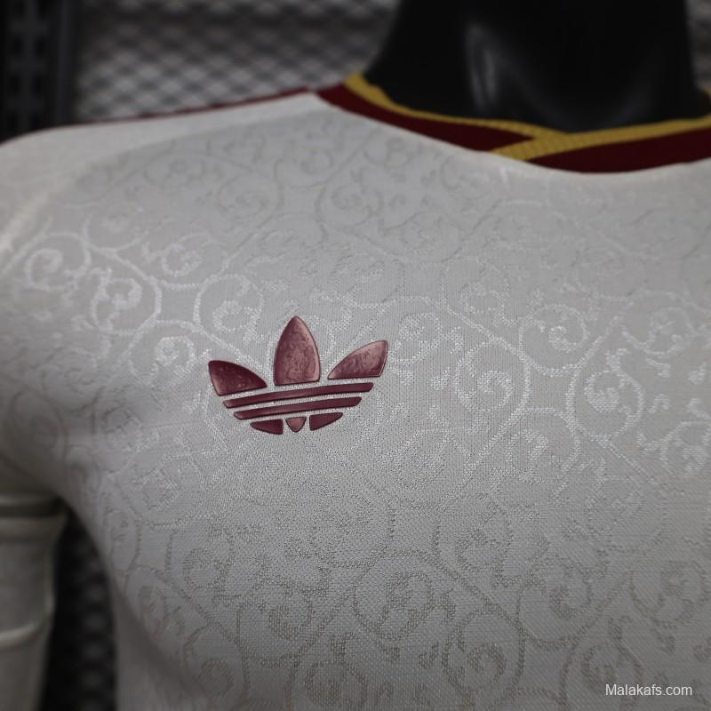 Player Version 2 Star 2026 Spain Away White Long Sleeve Jersey