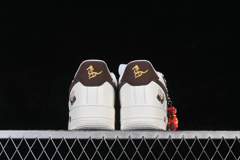 Nike Air Force 1 '07 Low Chinese New Year Year of the Horse Edition Brown and Gold Accents Low-Top Casual Sneakers - FQ7637-001