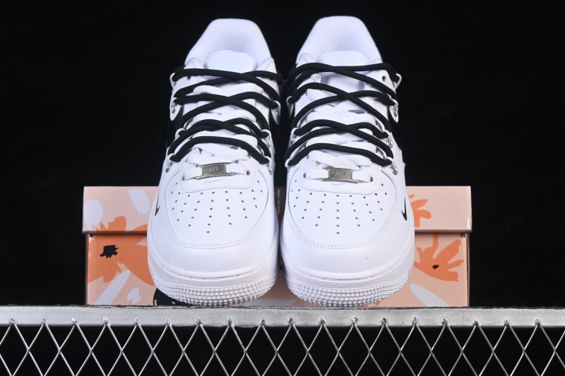 Nike Air Force 1 '07 Low Classic Casual Sneakers with Contrast Swoosh and Box Logo Heel - UP1668-595