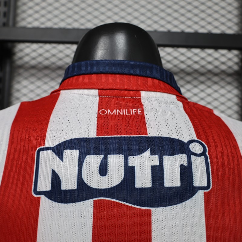 Player Version 26/27 Chivas Home Long Sleeve Red Stripes Jersey