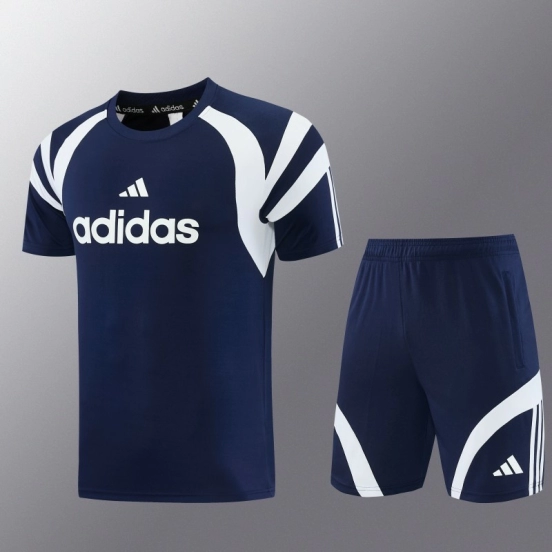 26/27 Adidas 17  Navy Blue Short Sleeve+Soccer Shorts