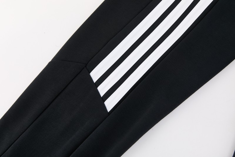 26/27 Adidas M06  Black Full Zipper Hooded Jacket Tracksuit + Long Pants