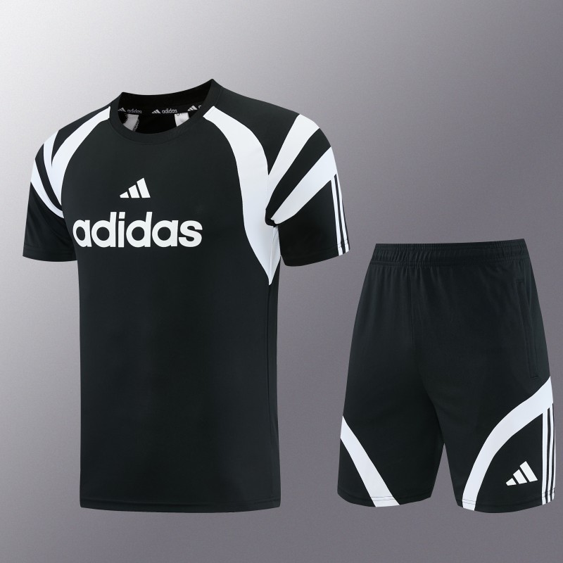 26/27 Adidas 17 Black Short Sleeve+Soccer Shorts