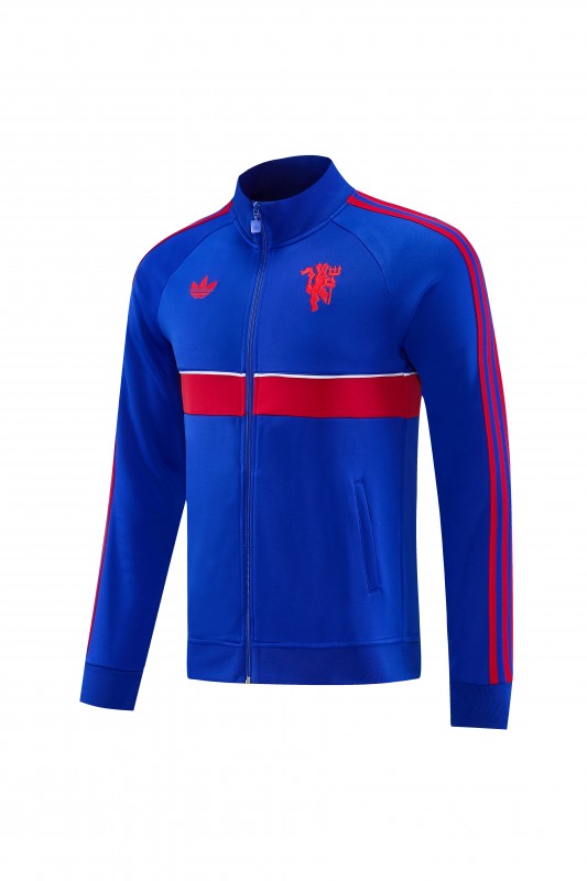 26/27 Manchester United Blue Full Zipper Jacket Tracksuit + Long Pants
