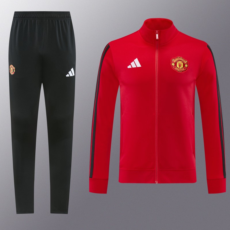 26/27 Manchester United Red Full Zipper Jacket Tracksuit + Long Pants