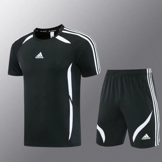26/27 Adidas 16 Black Short Sleeve+Soccer Shorts