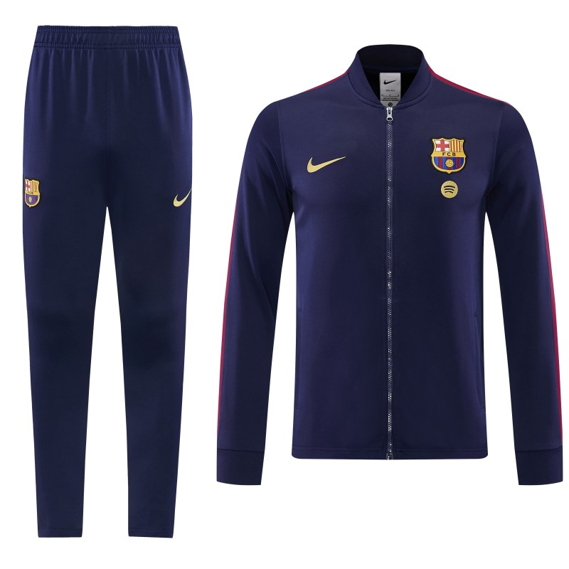 26/27  Barcelona Royal Blue Full Zipper Jacket Tracksuit + Long Pants