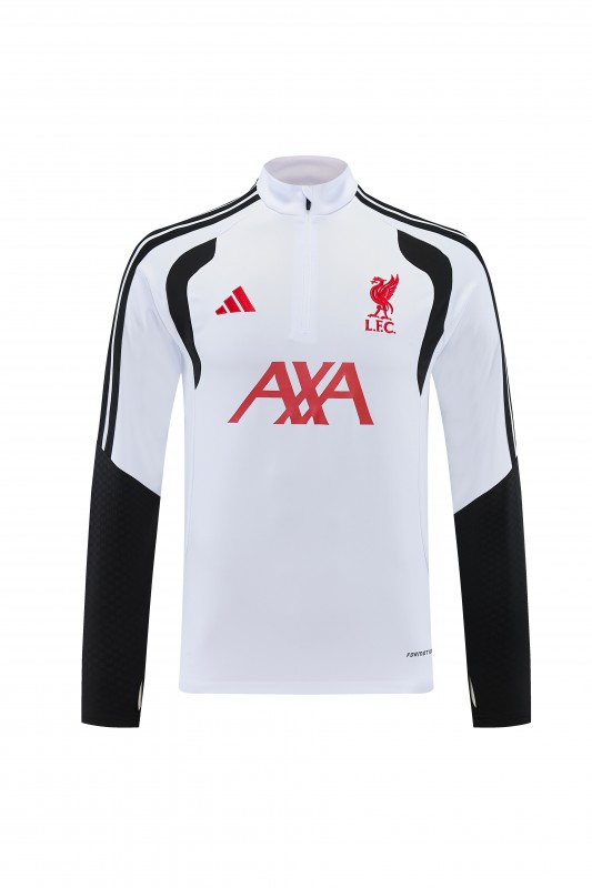 26/27 Liverpool White Half Zipper Jacket Tracksuit + Long Pants