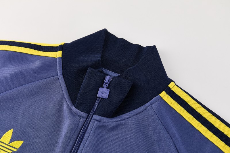 26/27  Arsenal FC Blue Grey Full Zipper Jacket Tracksuit + Long Pants