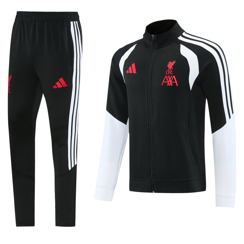 26/27  Liverpool FC  Black Full Zipper Jacket Tracksuit + Long Pants