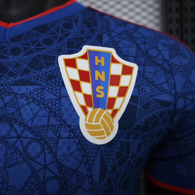 Player Version 2027 Croatia  Away Navy Blue Jersey
