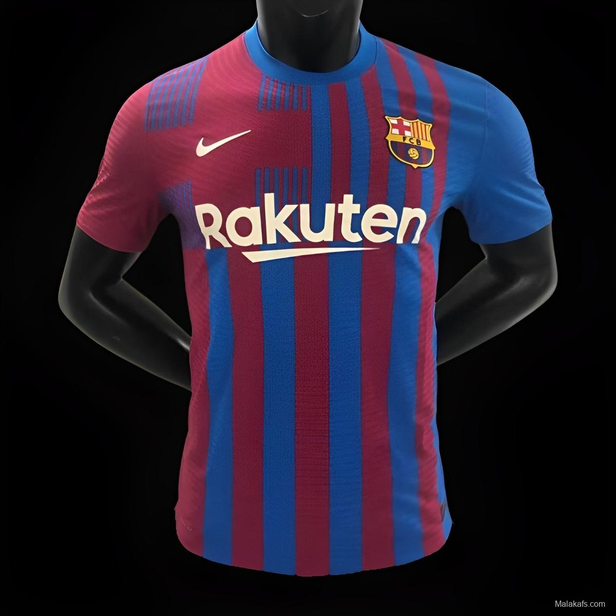 Player Version 21/22 Retro Barcelona Home Jersey