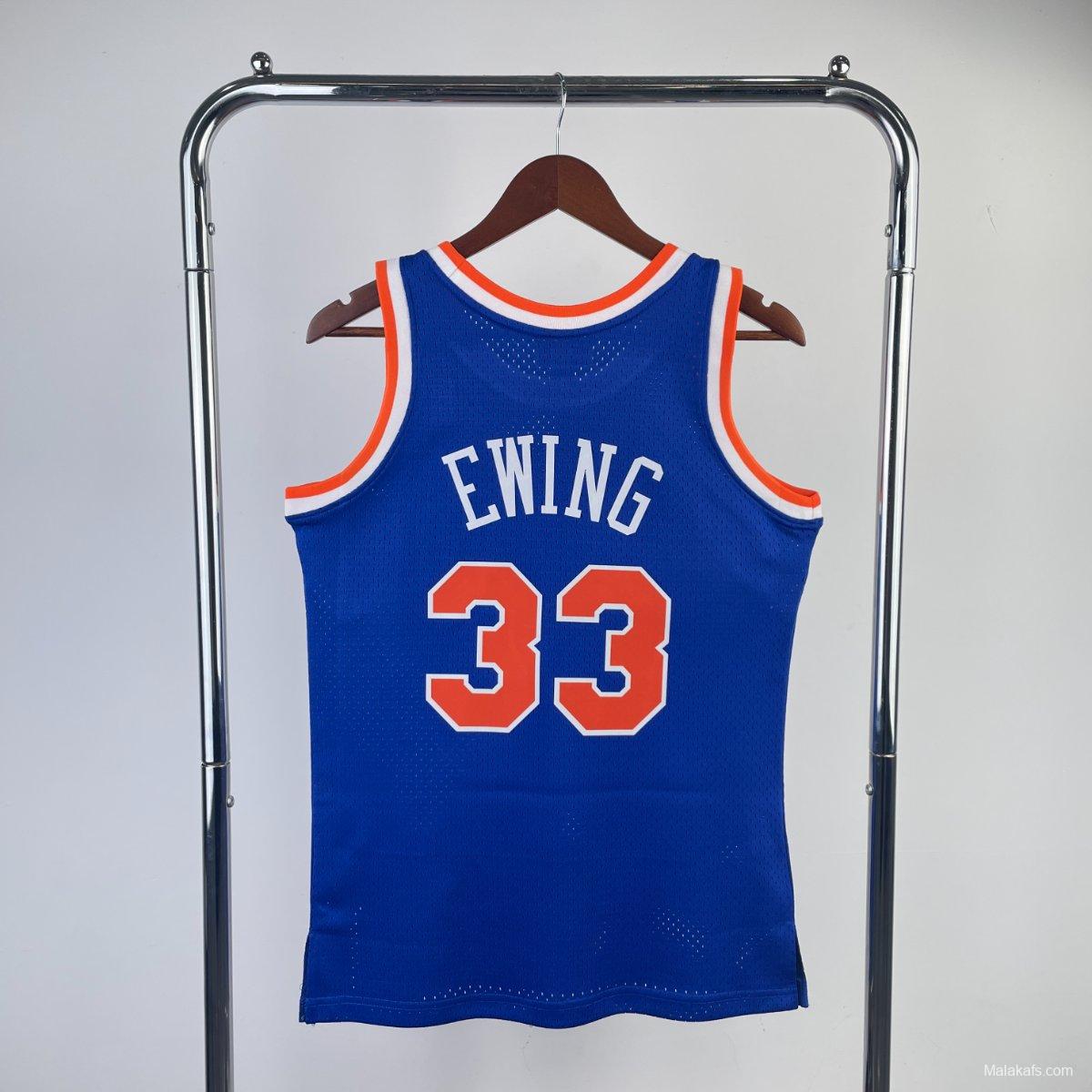 New York Knicks #33 Patrick Ewing Mitchell & Ness 1991-92 Hardwood Classics Jersey