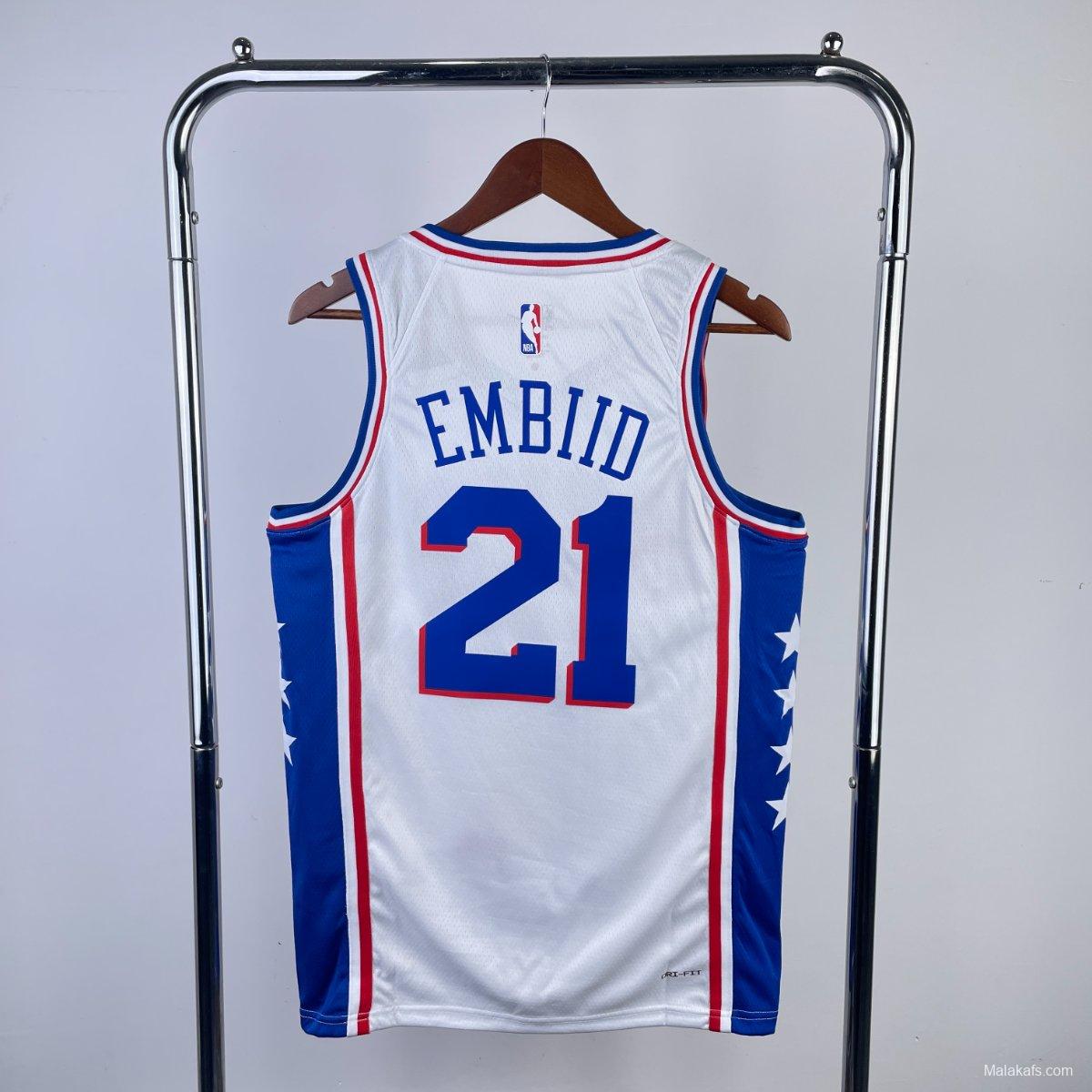 Philadelphia 76ers Joel Embiid #21 2023/24 Association Edition Jersey