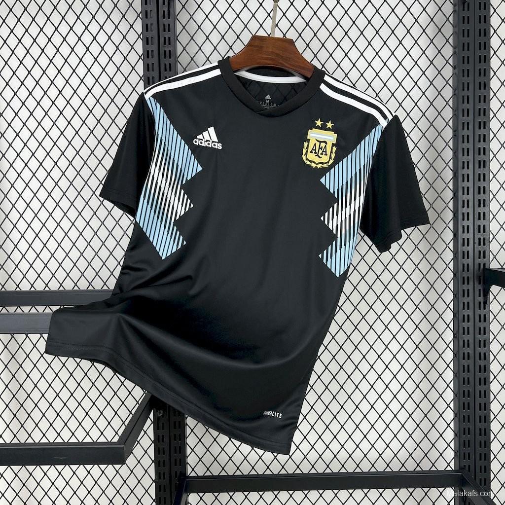 Retro 2018 Argentina Away Black Jersey