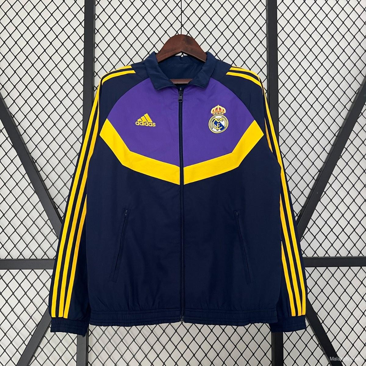 24/25 Real Madrid Purple Blue Reversible Windbreaker