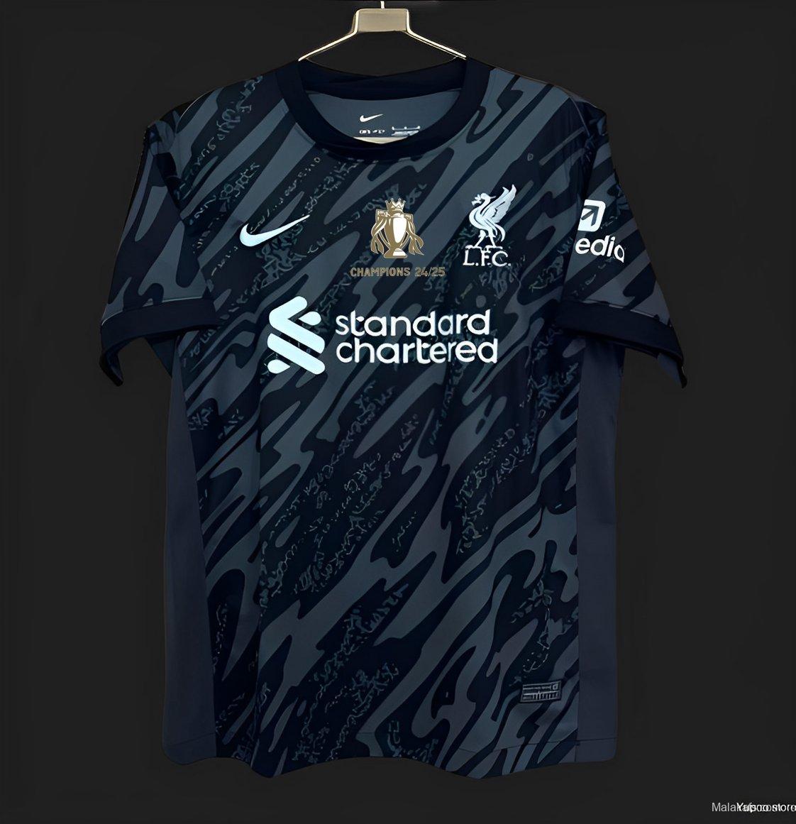 24/25 Liverpool Black Goalkeeper Jersey With Champion Printing