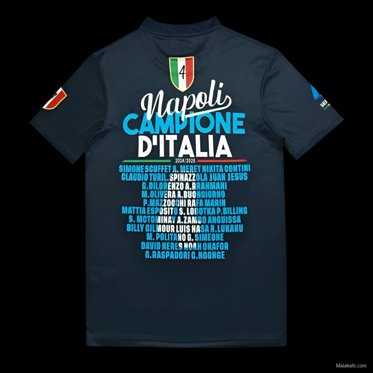25/26 Napoli EA7 Champion Black T-Shirt