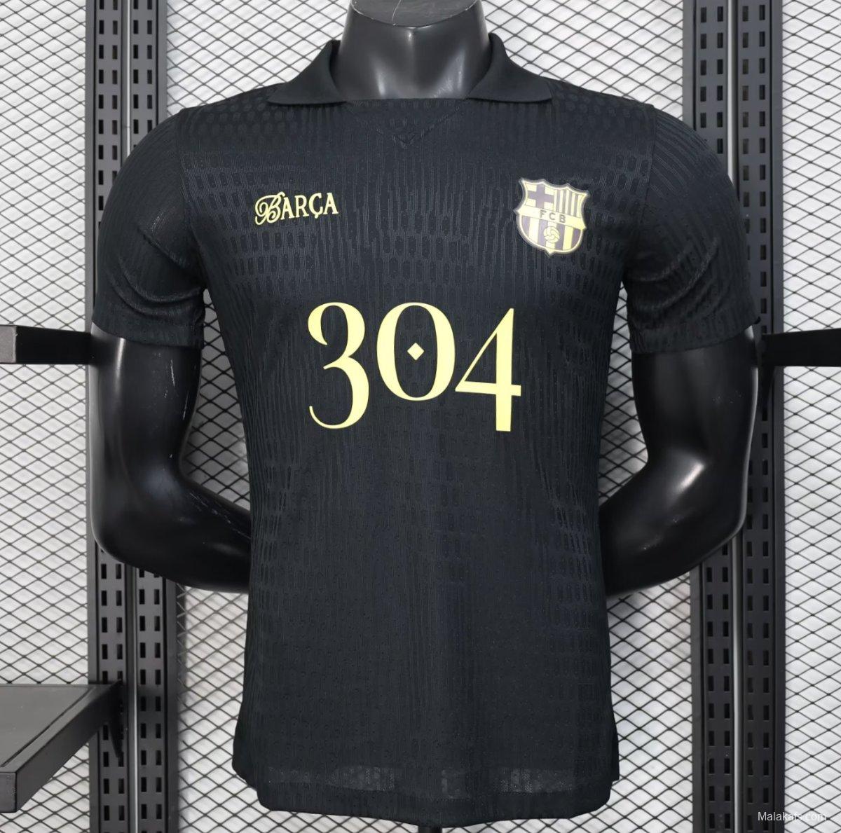 Player Version 25/26 FC Barcelona BLACK Jersey With 304 Sponsor