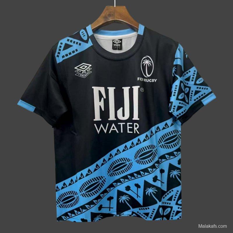 2026 Fiji Black with Pacific Island Art Jersey