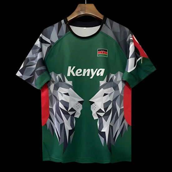 2026 Kenya Green Geometric Lion Jersey