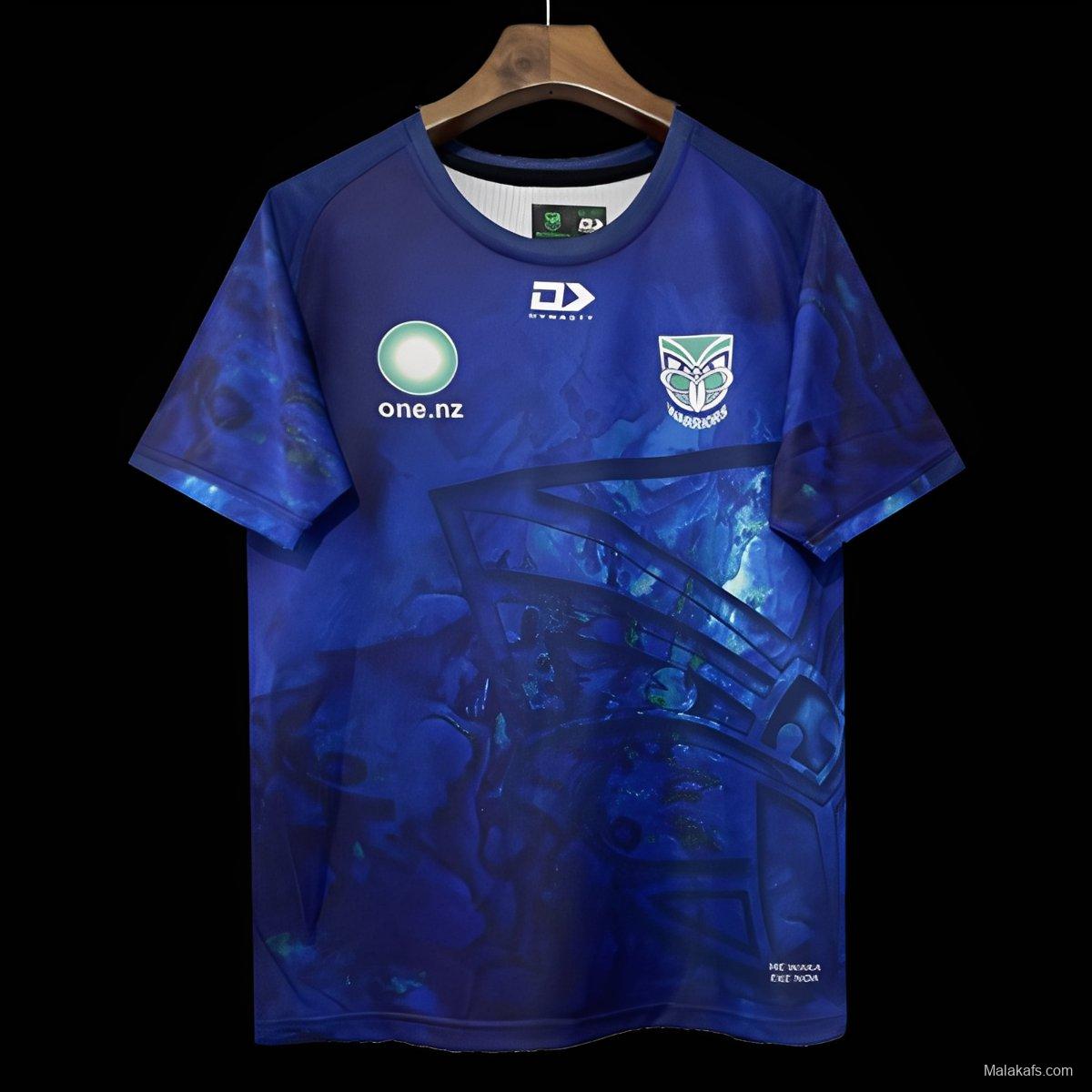 25/26 New Zealand Warriors Blue with Maori Cultural Art Jersey