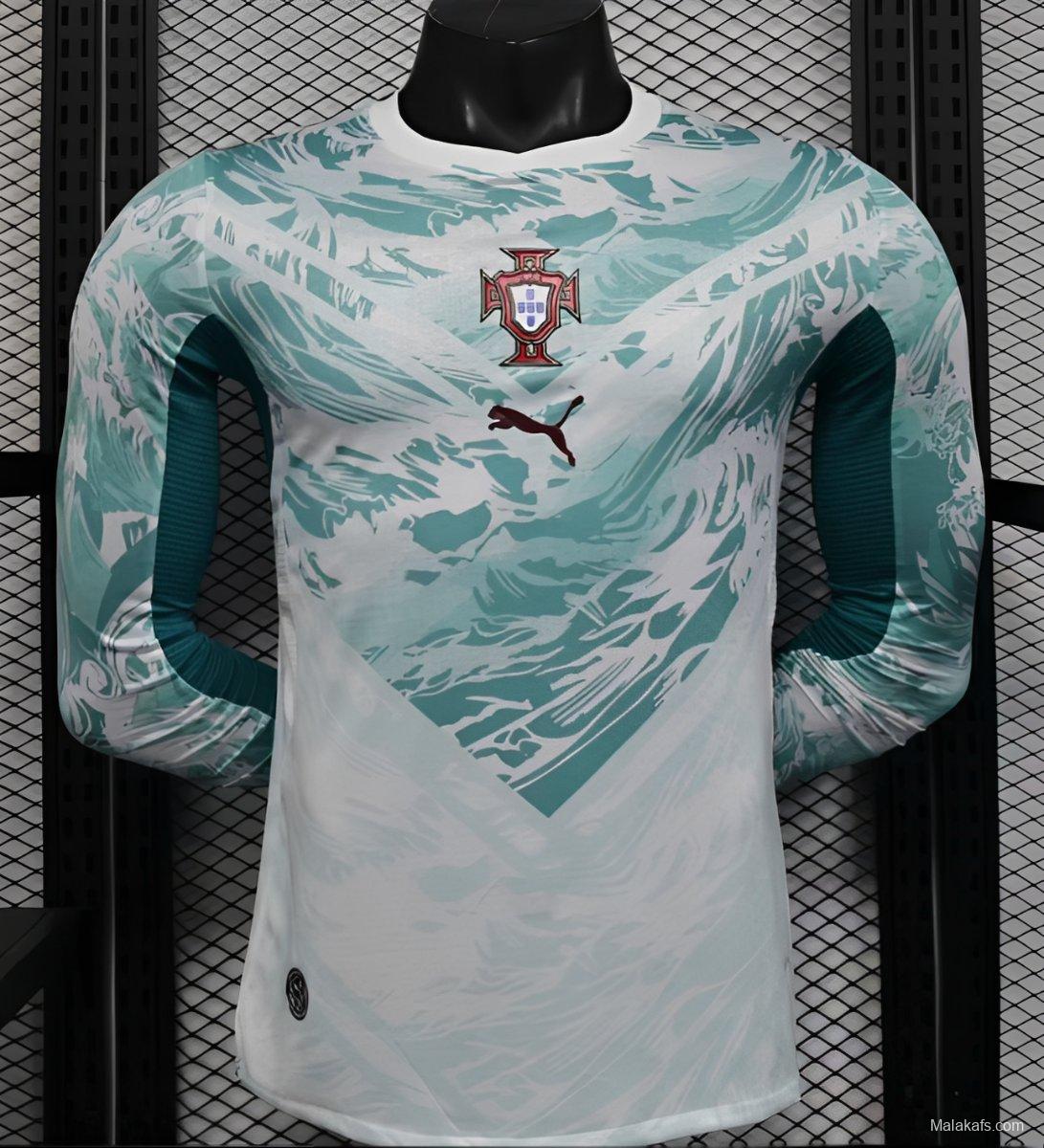 2026 Player Version  Portugal Away White  Long Sleeve Jersey