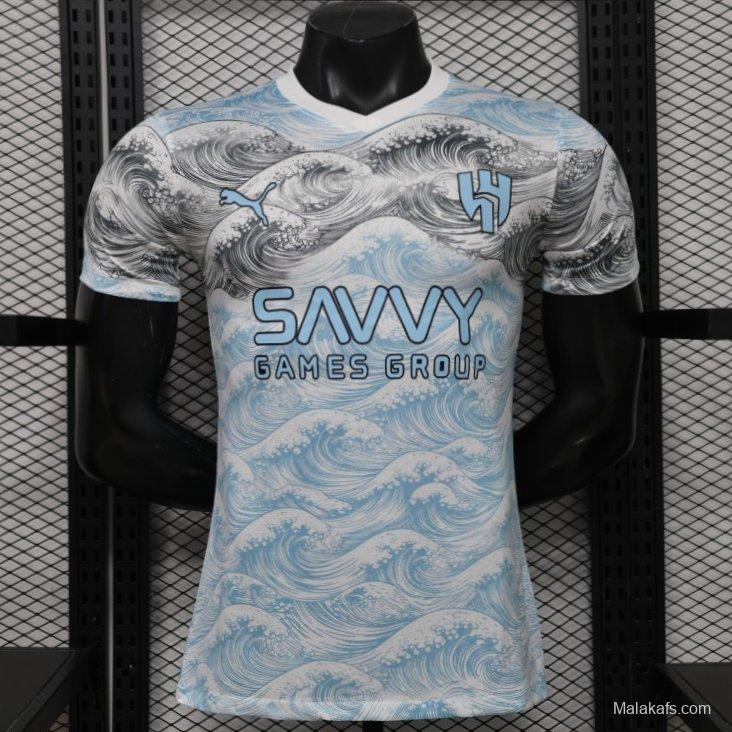Player Version 26/27 Al-Hilal SFC White & Blue Hokusai Wave Print Special Edition Away Jersey