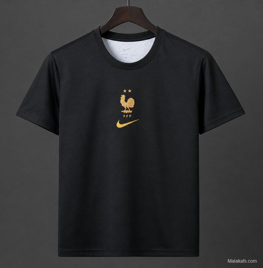 2026 France World Cup Premium Goalkeeper T-Shirt- Black/Orange