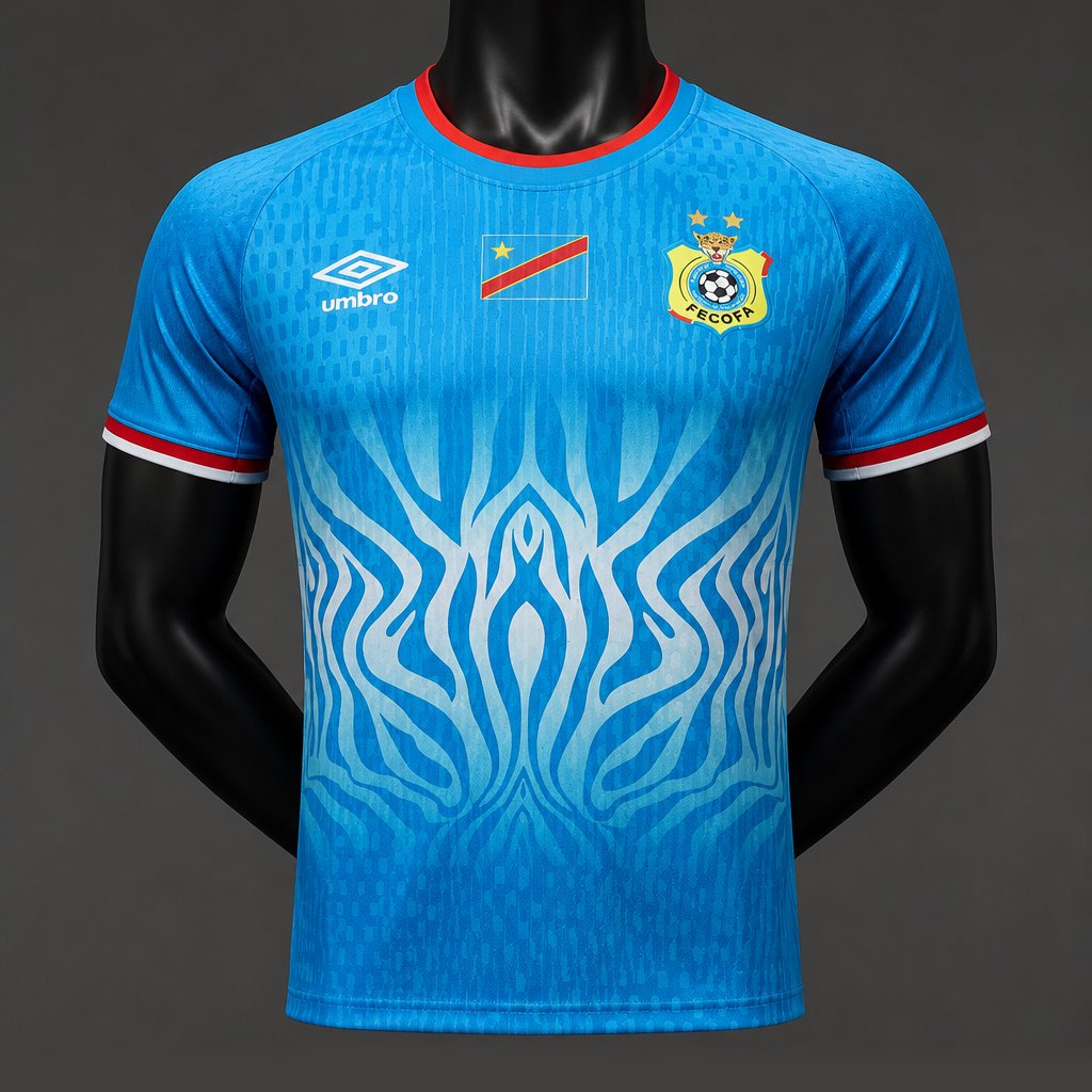 Player Version 2026 DR Congo Home Sky Blue Flame Jersey