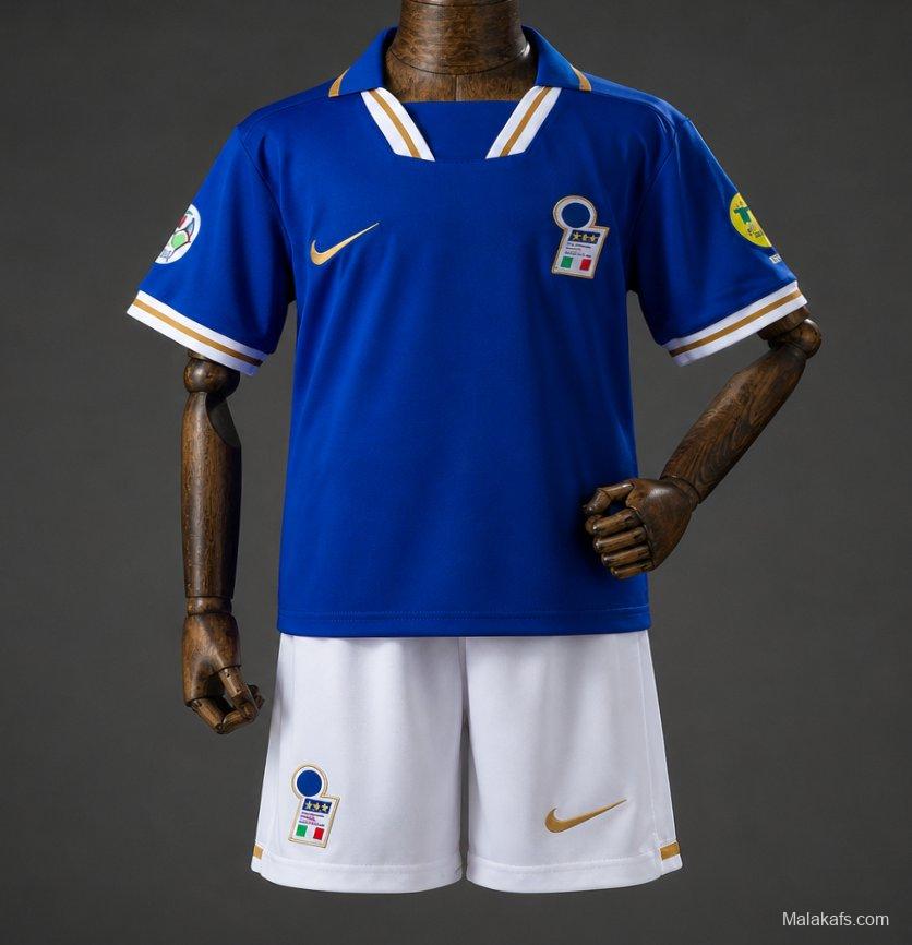 1996 Kids Italy Home Retro Kit Jersey Size 16-28