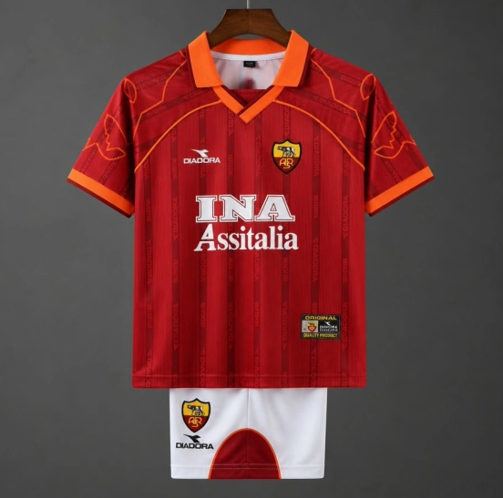 Retro Kids 99/00 Roma Home Jersey