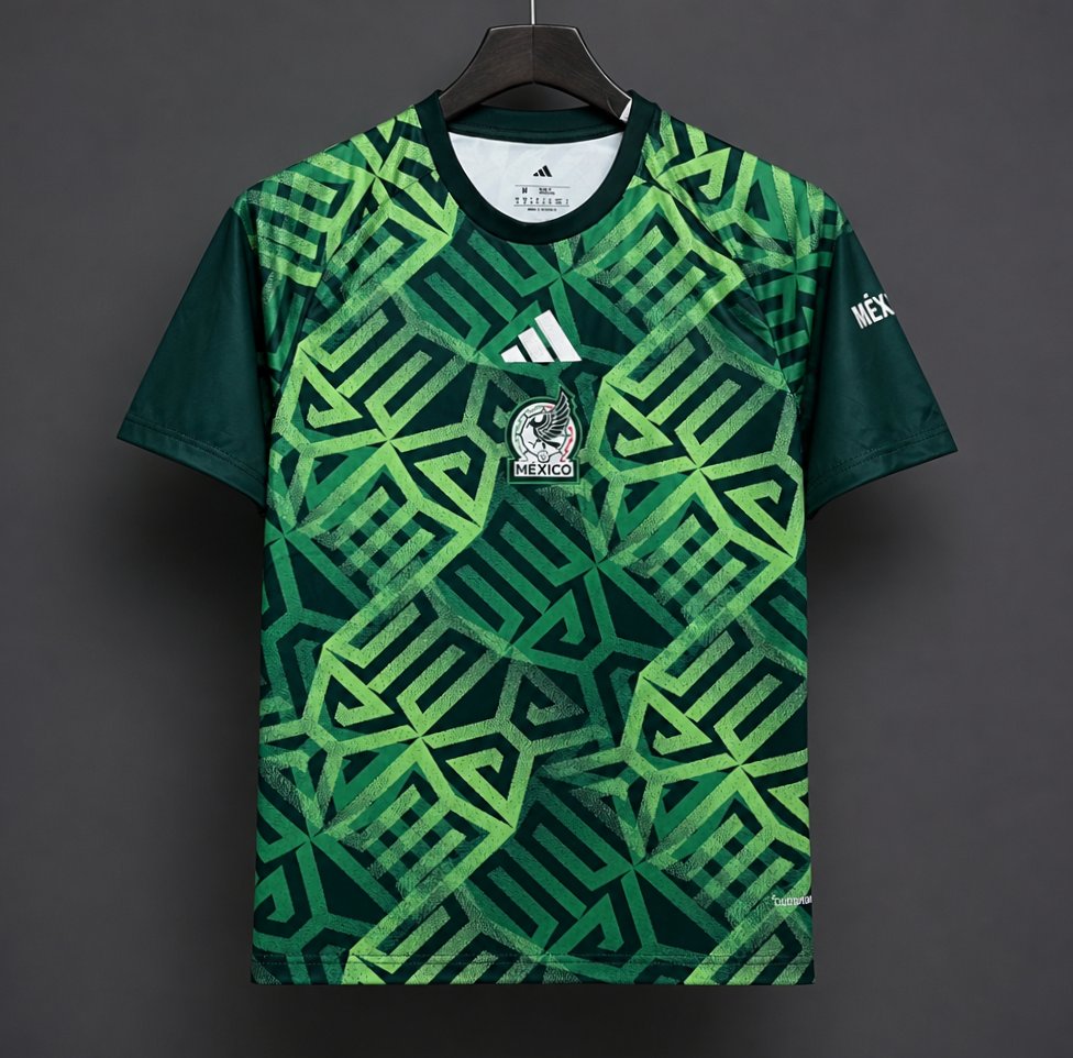 2026 Mexico Special Edition Green Geometric Pattern Football Jersey