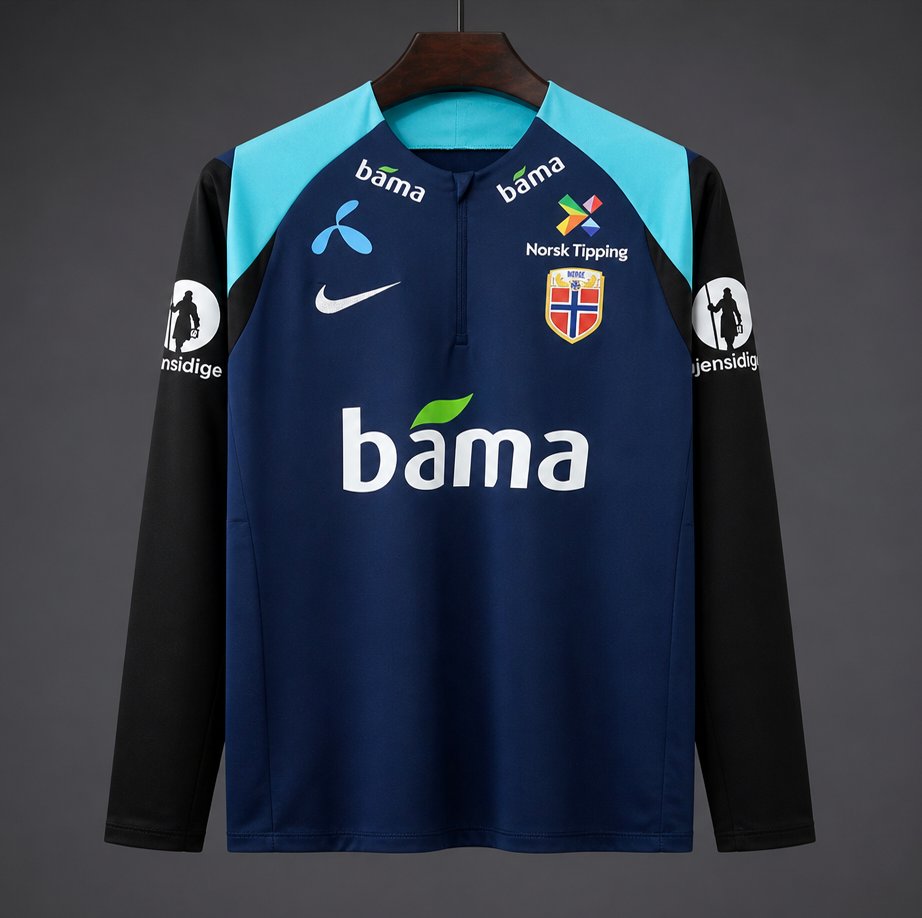 2026 Norway Dark Blue Half Zipper Training Jacket
