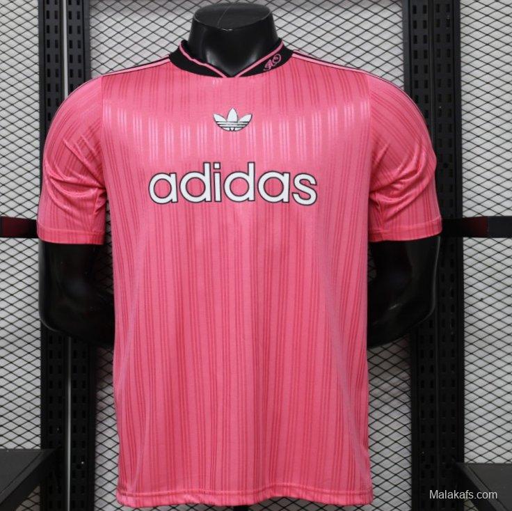 Player Version 2026 Adidas Originals Pink Stripe Retro Football Jersey