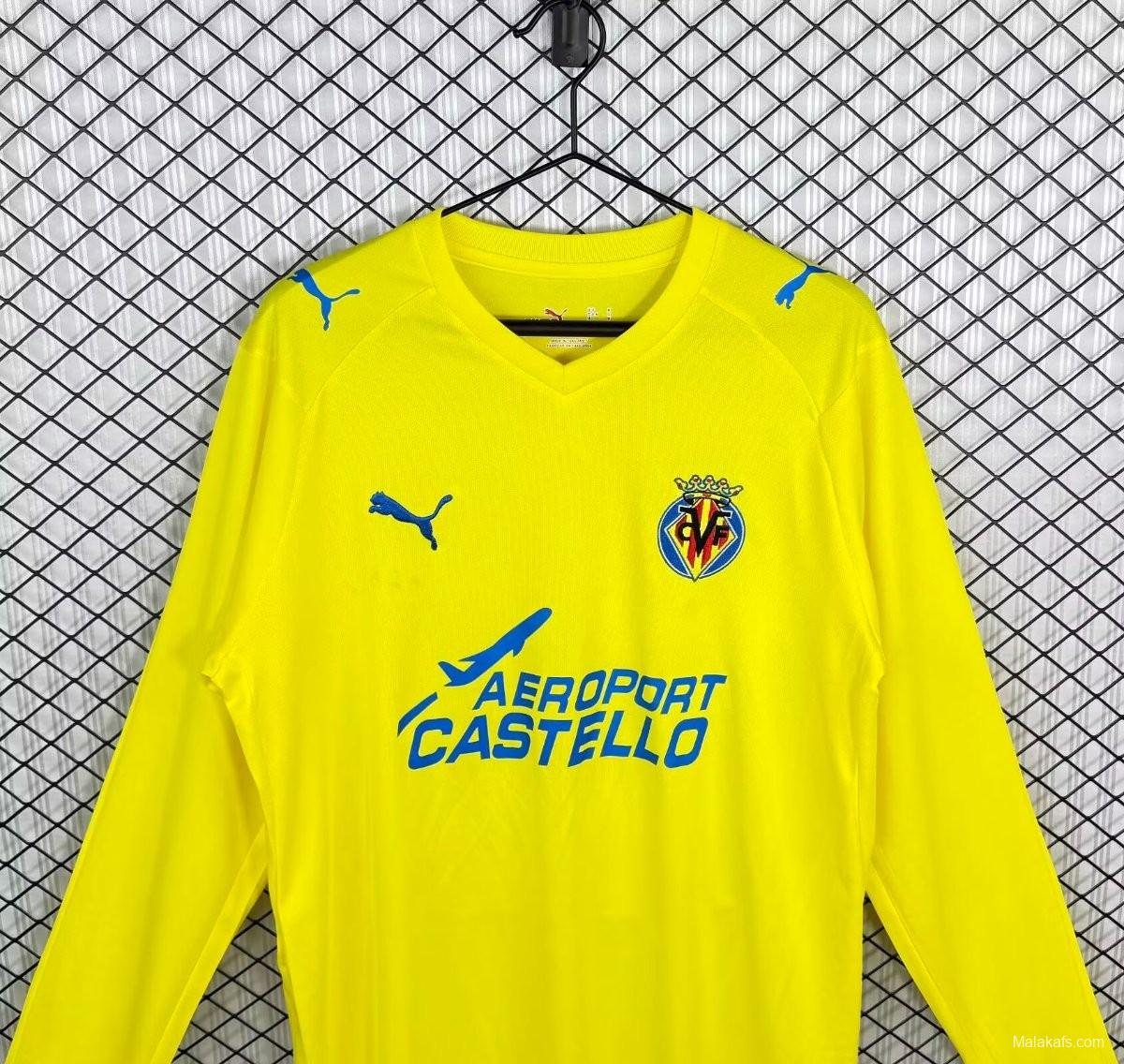 Retro 08/09 Villarreal CF Home Long Sleeve Jersey
