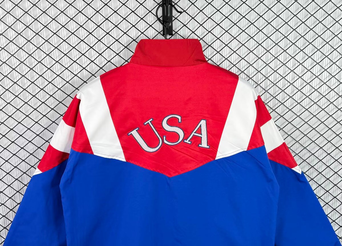Retro 1994 USA Blue Full Zipper Windbreaker
