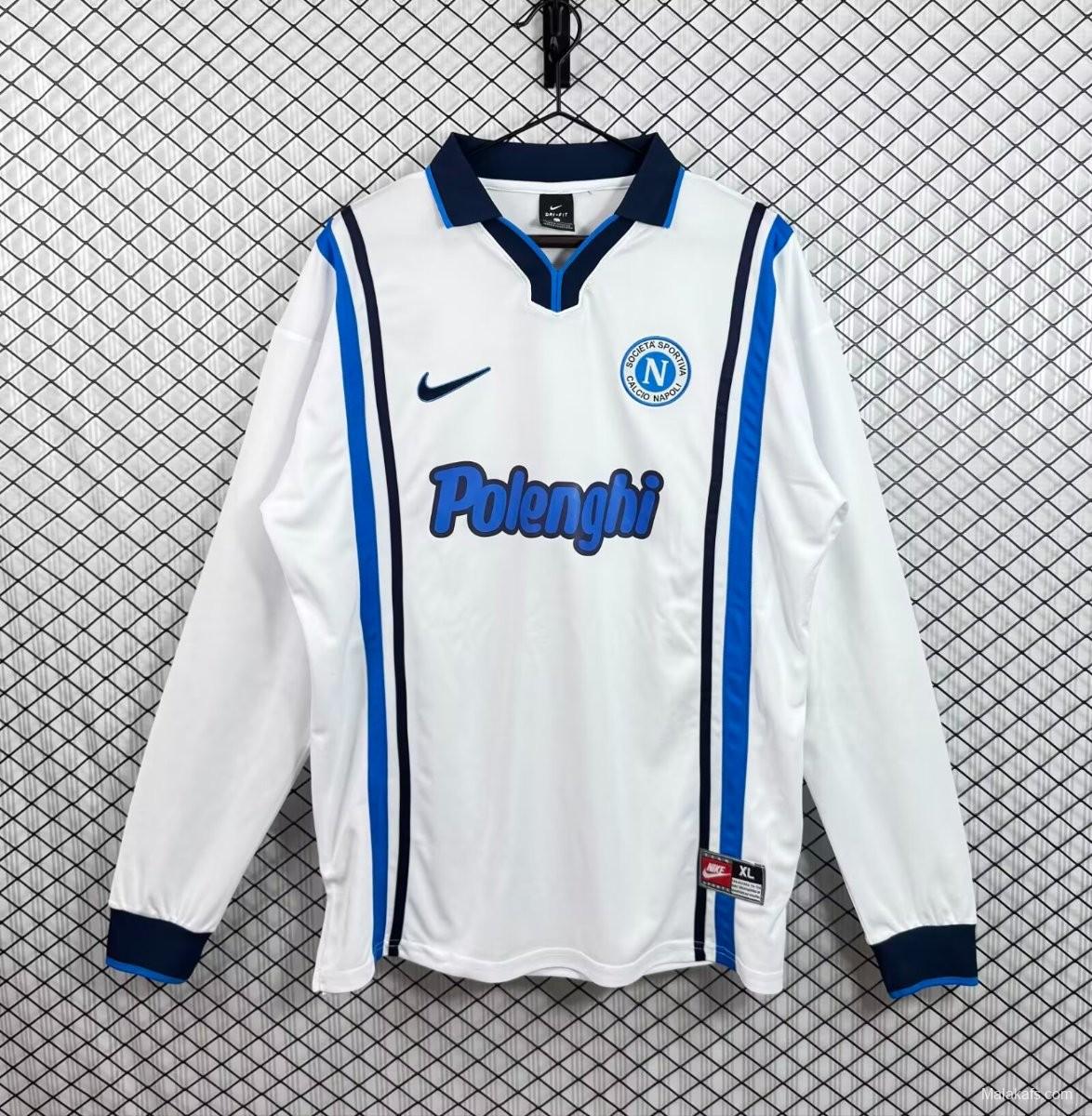 Retro 97/98 Napoli Away White Long Sleeve Jersey