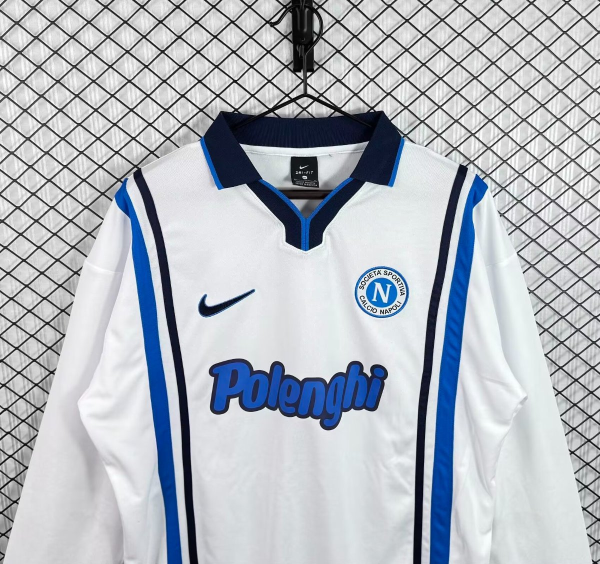 Retro 97/98 Napoli Away White Long Sleeve Jersey