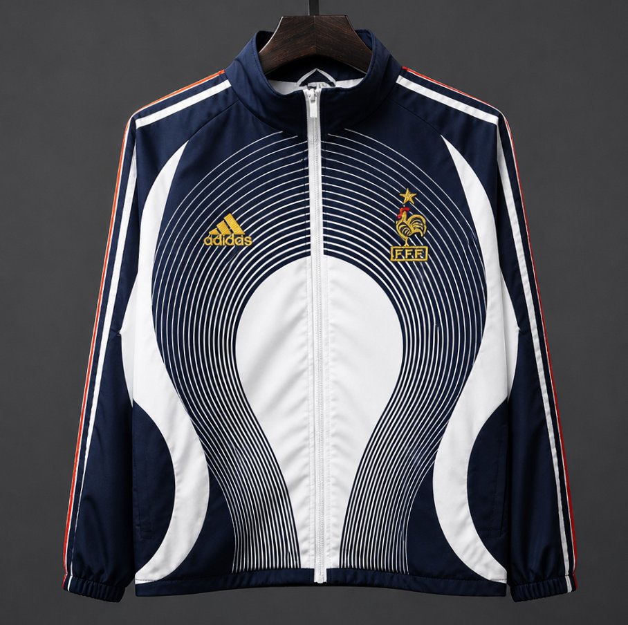 Retro 2006 France Navy Blue Windbreaker Jacket