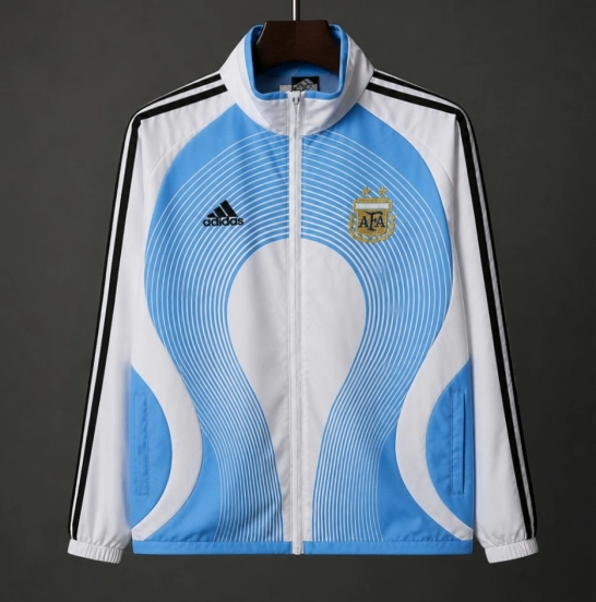 2026 Argentina Light Blue & White Windbreaker Jacket